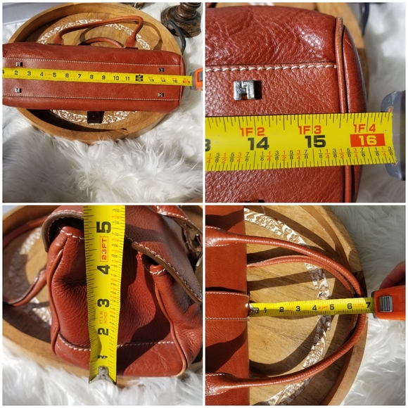 Lamberston Truex camel colored leather shoulder bag - Picture 12 of 15